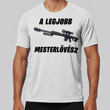 Férfi sportmez - A legjobb mesterlövész - Fortnite (Fekete)