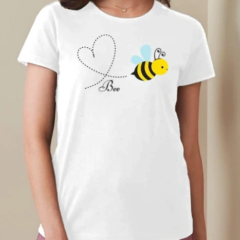 Női prémium kerek nyakú póló  - Bee