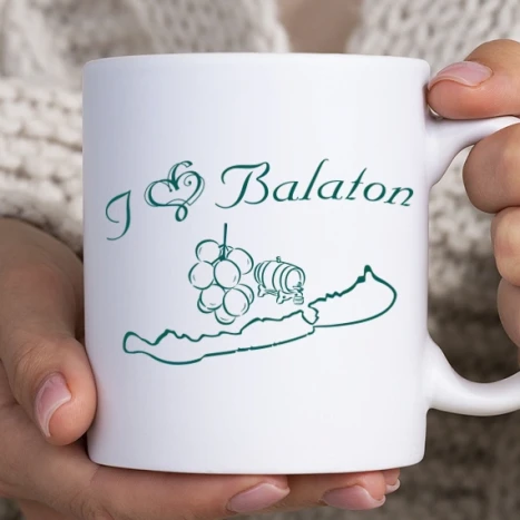 Fehér bögre - Ilove-Balaton (szinezhető)