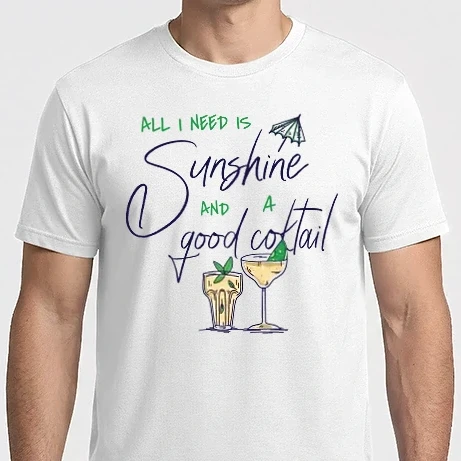 Férfi Imperial póló - All I Need is sunshine and a good Coktail