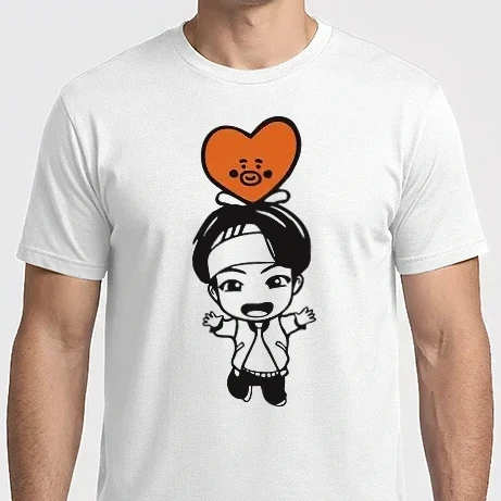 Férfi Imperial póló - BTS CHIBI szívvel
