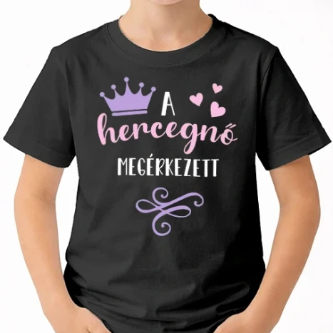 Uniszex gyerek Póló - A hercegnő megérkezett - színes