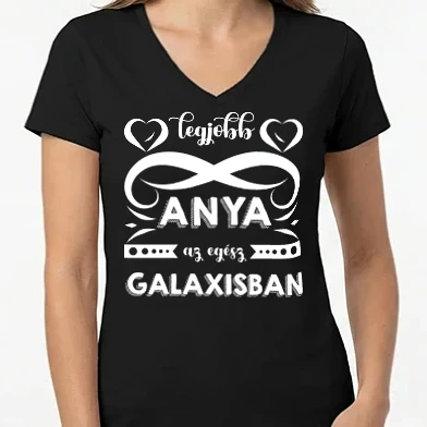 Női V-nyakú póló - Legjobb anya az egész galaxisban