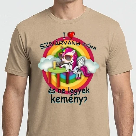 Férfi Imperial póló - I Love Szivárvány Póni