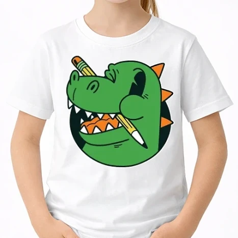 Uniszex gyerek Póló - Cuki Iskolás Dinoszaurusz