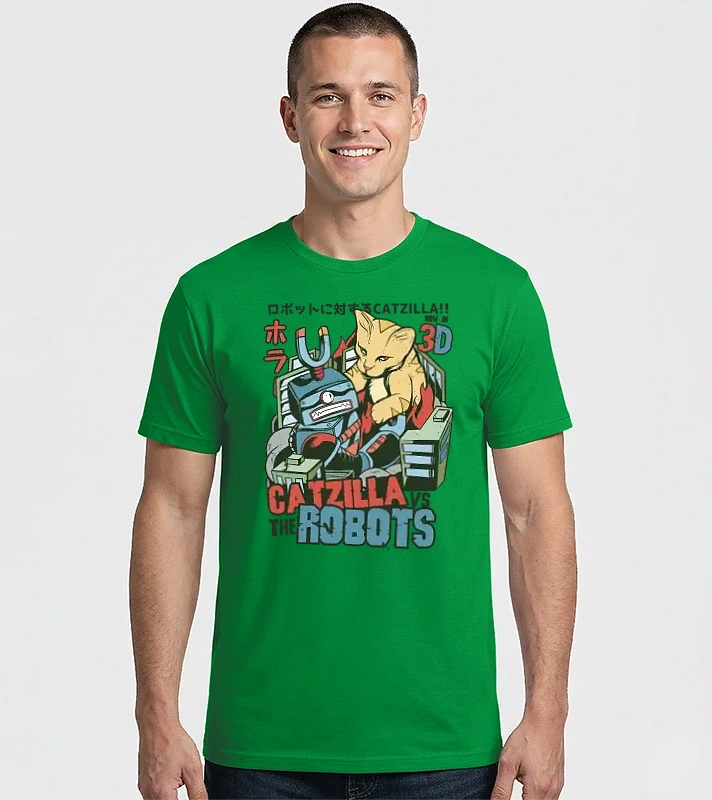 Catzilla Vs Robots – Férfi Imperial póló