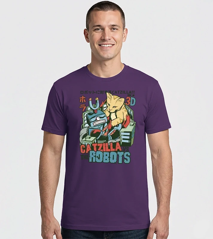 Catzilla Vs Robots – Férfi Imperial póló