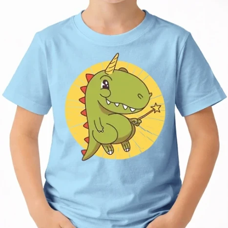 Uniszex gyerek Póló - T-rex Unikornis Varázspálcával
