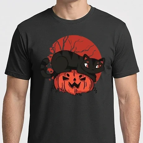 Férfi Imperial póló - Cica Tök fejen Halloween