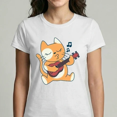 Női Imperial póló - Cat ukelele