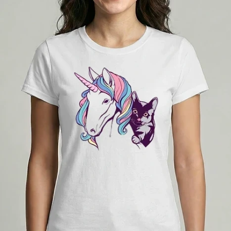 Női Imperial póló - Unicorn And Cat