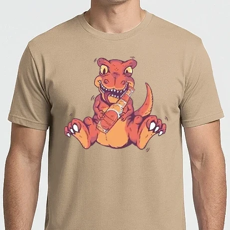 Férfi Imperial póló - T-Rex drinking beer