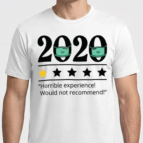 Férfi Imperial póló - 2020 maszkos komment - horrible experience fehér pólóra