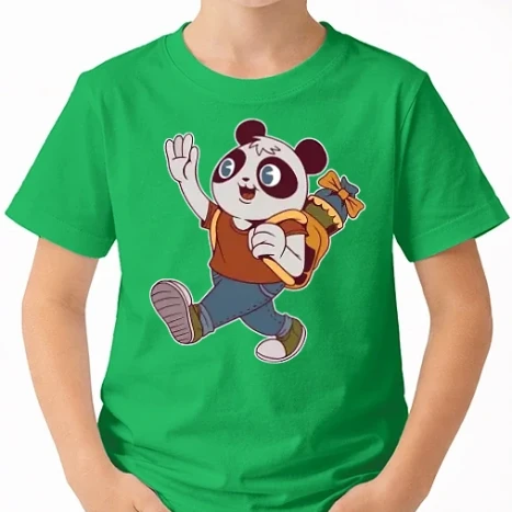 Uniszex gyerek Póló - Iskolás Panda