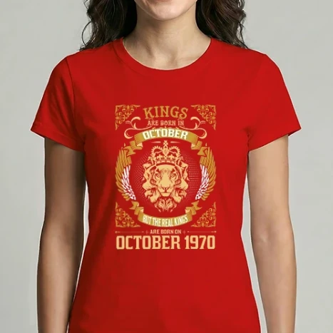 Női Imperial póló - Oroszlános szülinapos 1970 OKTÓBER