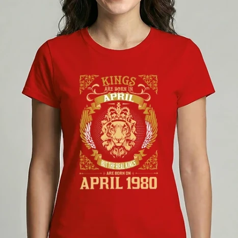 Női Imperial póló - Oroszlános szülinapos 1980 ÁPRILIS