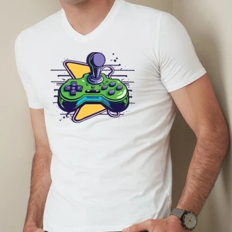 Férfi prémium fit V-nyakú póló - GAMER 