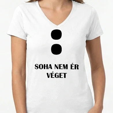 Női V-nyakú póló - A mi történetünk (páros póló - lány)