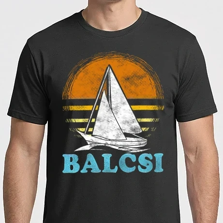 Férfi Imperial póló - Balcsi retro vitorlás színes