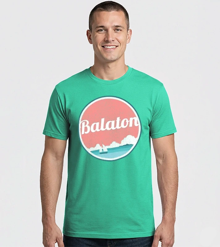 Balaton retro badge vitorlás – Férfi Imperial póló