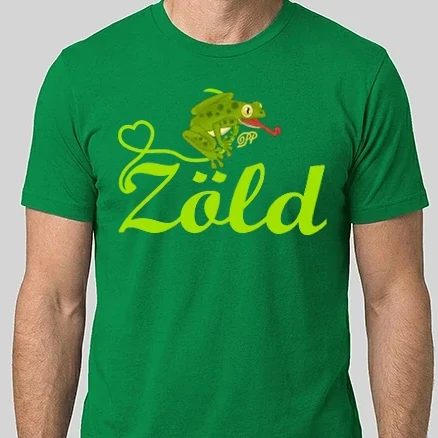 Férfi Alap póló - Zöld Béka