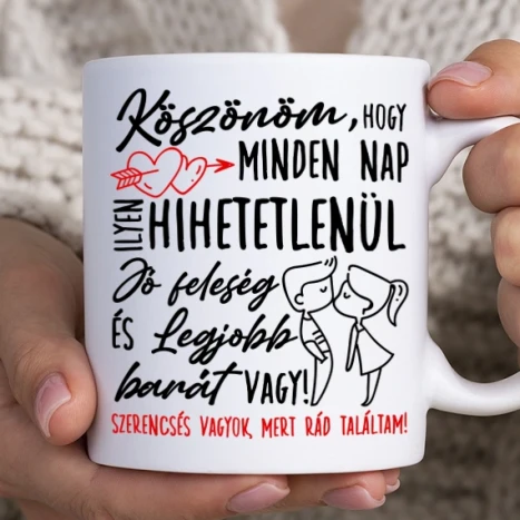 Fehér bögre - Szerencsés vagyok