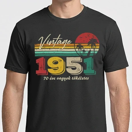 Férfi Imperial póló - vintage 70 éve vagyok tökéletes