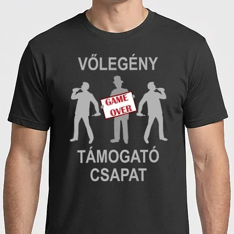 Férfi Imperial póló - Legénybúcsú csapat: Game Over (inverz)