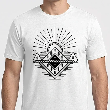 Férfi Imperial póló - Tribal - minimál retro tájkép