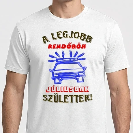 Férfi Imperial póló - Rendőr szülinapja július színezhető