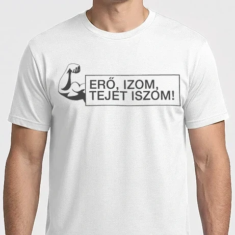 Férfi Imperial póló - Erő, izom, tejet iszom!