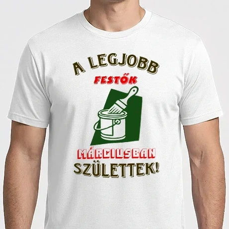 Férfi Imperial póló - Festő szülinapja március színezhető