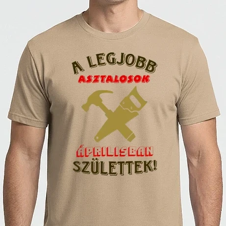 Férfi Imperial póló - Asztalos szülinapja április színezhető