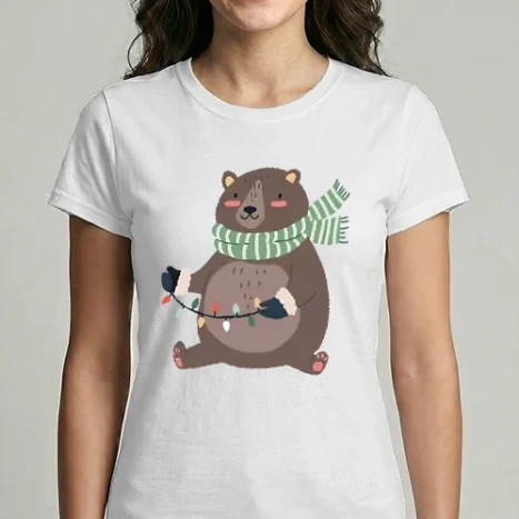 Női Imperial póló - Christmas bear cute
