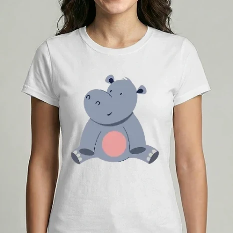 Női Imperial póló - Cute hippo potamus animal