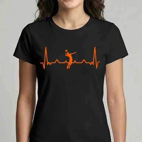 Női Imperial póló - Heartbeat with volleyball (színezhető)