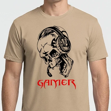 Férfi Imperial póló - Gamer színezhető felirat és koponya