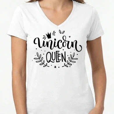 Női V-nyakú póló - Unicorn Queen