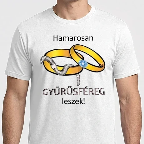 Férfi Imperial póló - Gyűrűsféreg - legénybúcsúra, lánybúcsúra