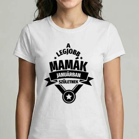 Női Imperial póló - Szimpla csillagos szülinapos mama JANUÁR