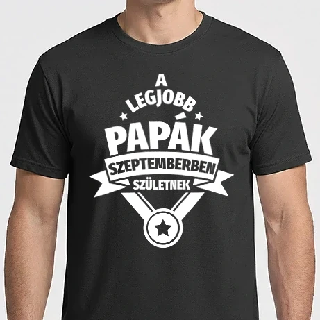 Férfi Imperial póló - Szimpla csillagos szülinapos papa SZEPTEMBER
