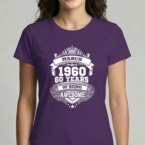 Női Imperial póló - Awesome being of 60 years 1960 MÁRCIUS
