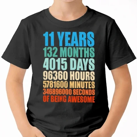 Uniszex gyerek Póló - 11 years of being awesome