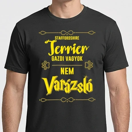 Férfi Imperial póló - Gazdi vagyok nem varázsló artboard Staffordshire Terrier