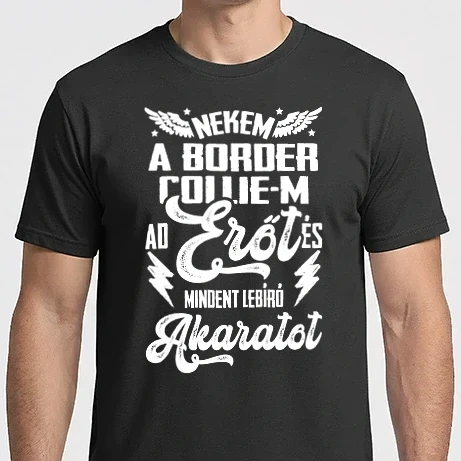 Férfi Imperial póló - Nekem a kutyám ad erőt  Border Collie