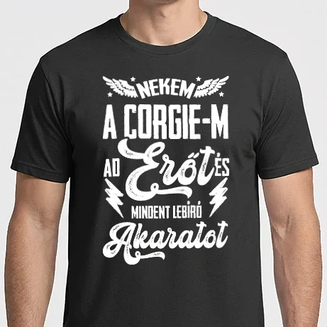 Férfi Imperial póló - Nekem a kutyám ad erőt  Corgie