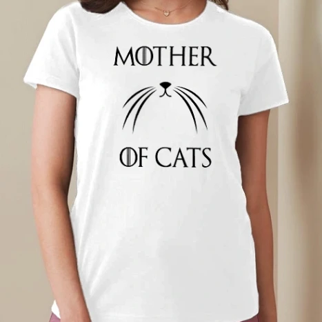 Női prémium kerek nyakú póló  - Mother of cats