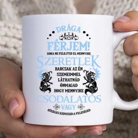 Fehér bögre - Drága férjem
