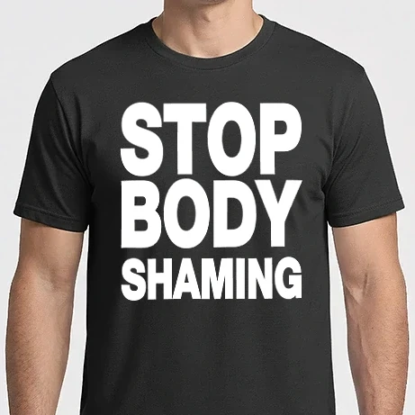 Férfi Imperial póló - Stop body shaming helvetica