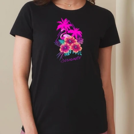 Női prémium kerek nyakú póló  - Summer 